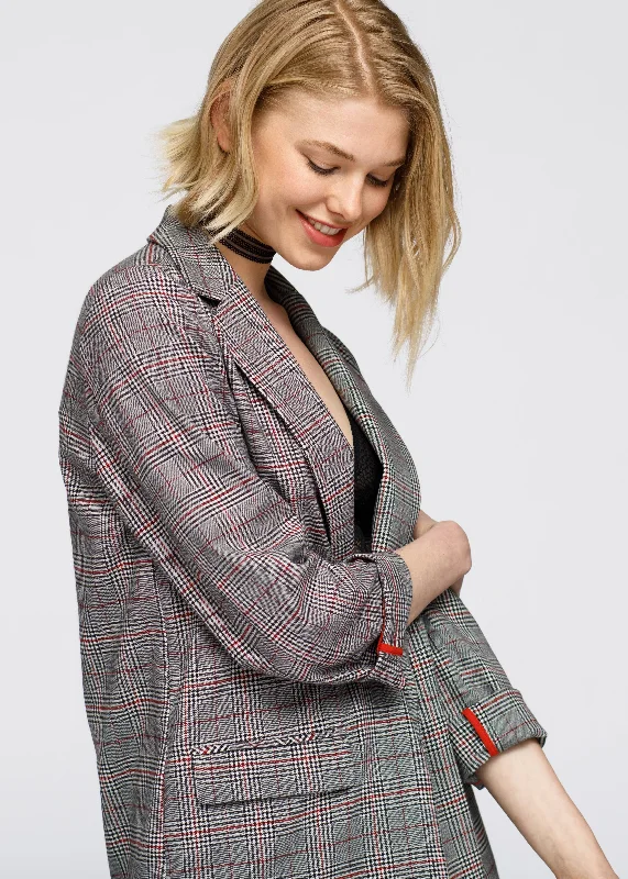 Women's Multi Glen Plaid Blazer In Grey Plaid