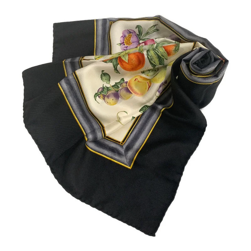 GUCCI/Scarve/BLK/Silk/Floral Pattern/