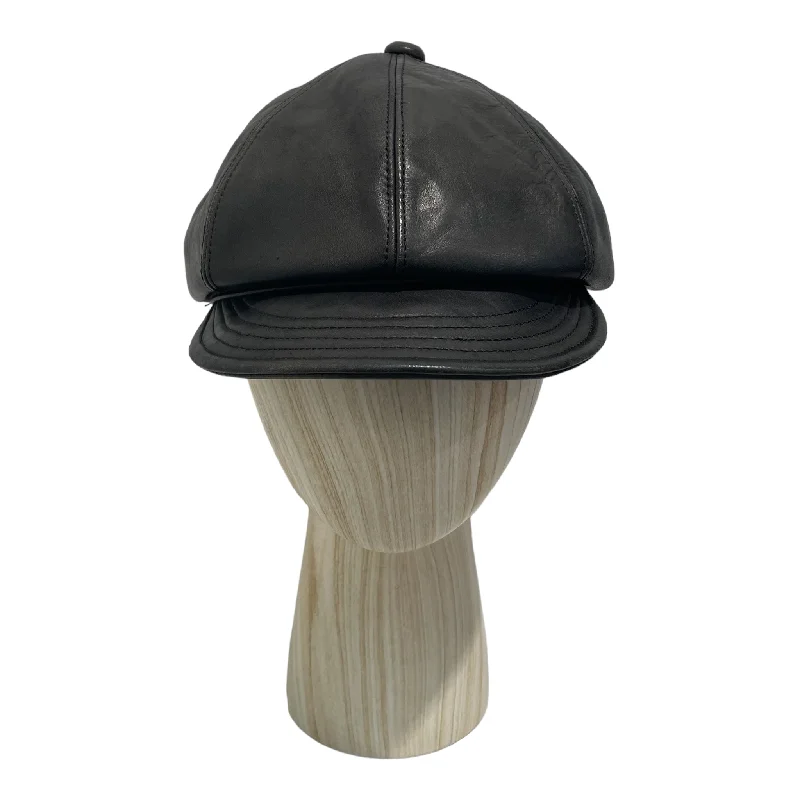 Y'2 LEATHER/Newsboy Cap/S/Black/Leather/