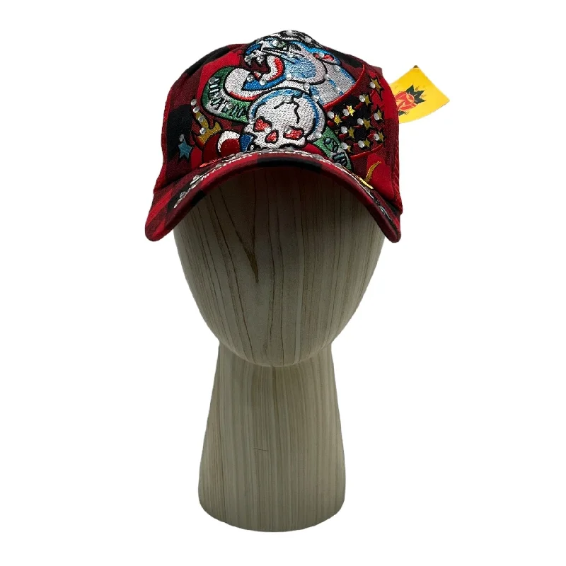 Ed Hardy/Hat/Plaid/Cotton/RED/