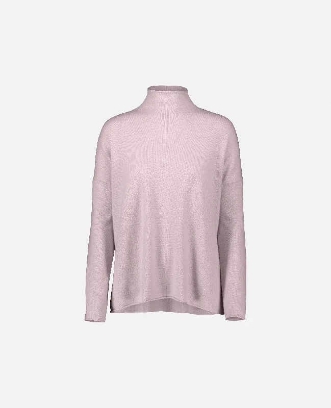 Stehkragen Pullover aus Cashmere in Rose