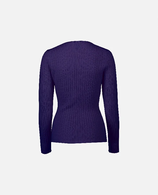 Rundhals Pullover aus Cashmere in Lila