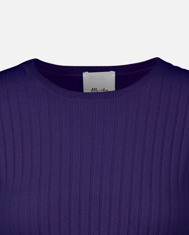 Rundhals Pullover aus Cashmere in Lila