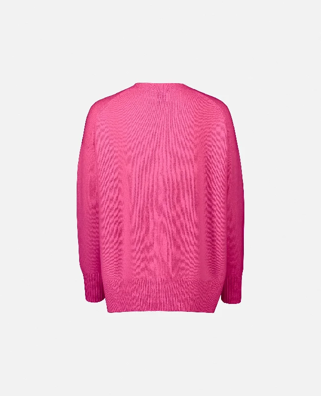 Rundhals Pullover aus Cashmere in Rose