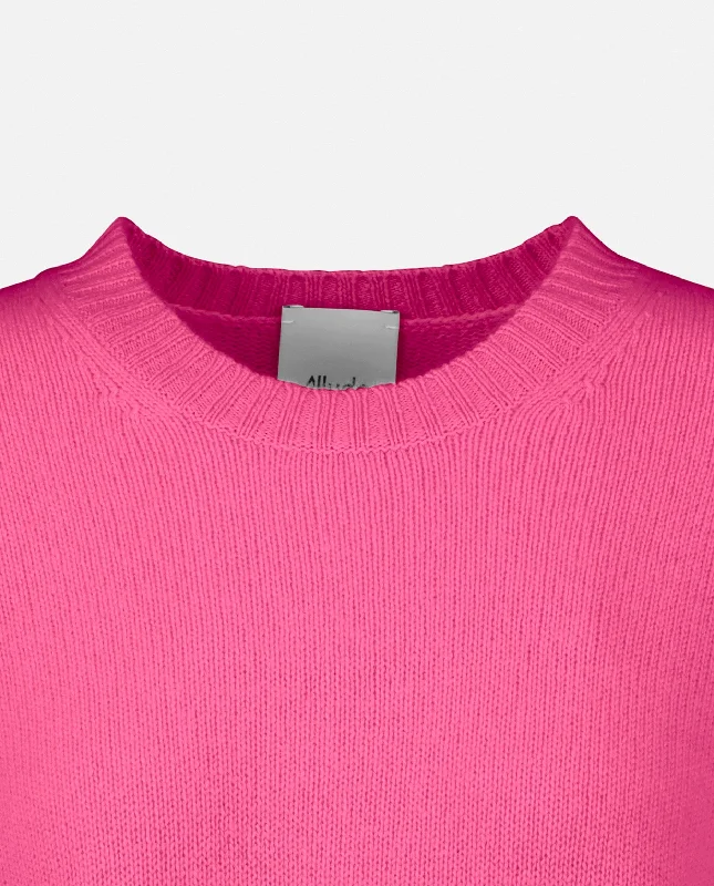 Rundhals Pullover aus Cashmere in Rose