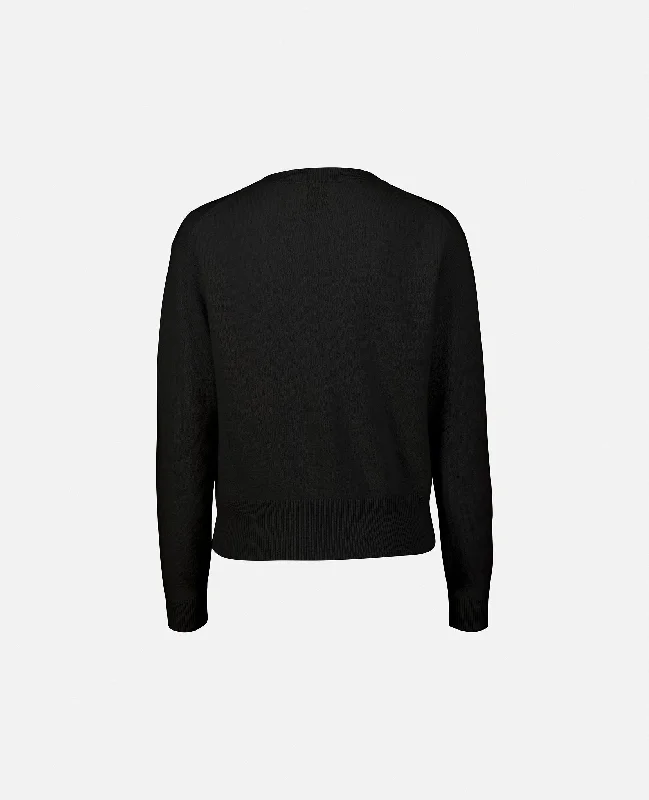 V-Pullover aus Cashmere in Schwarz