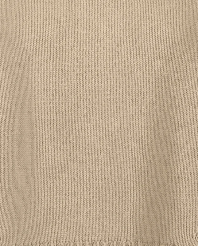 Stehkragen Pullover aus Cashmere-Mischung in Beige