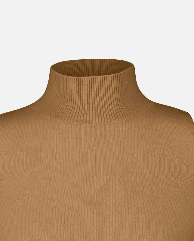 Stehkragen Pullover aus Cashmere-Mischung in Beige