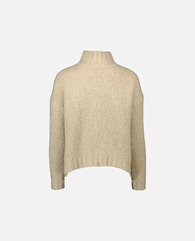 Stehkragen Pullover aus Cashmere-Mischung in Beige