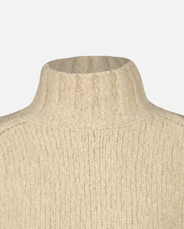 Stehkragen Pullover aus Cashmere-Mischung in Beige