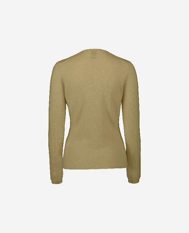 V-Pullover aus Cashmere in Beige