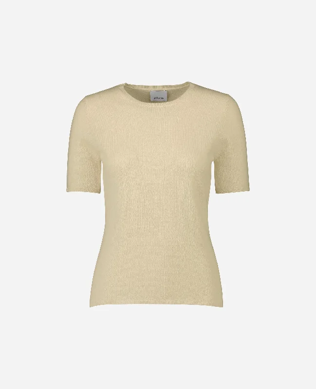 Rundhals Pullover aus Cashmere in Beige