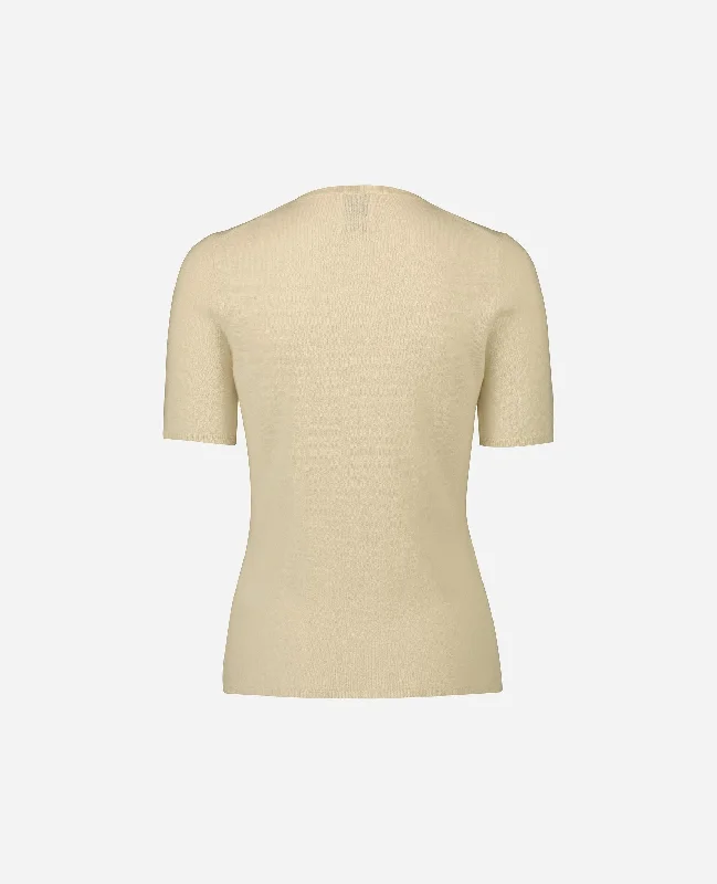 Rundhals Pullover aus Cashmere in Beige