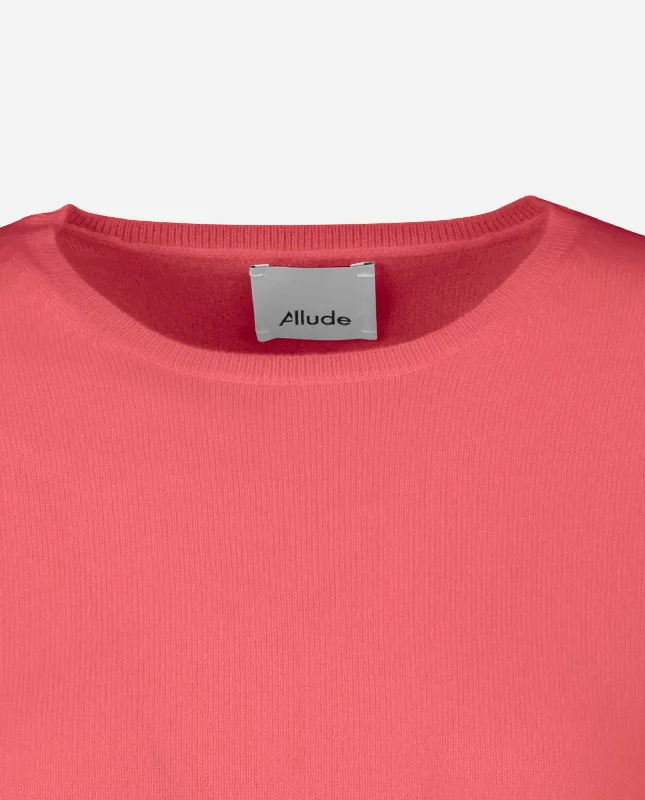 Rundhals Pullover aus Cashmere in Rose