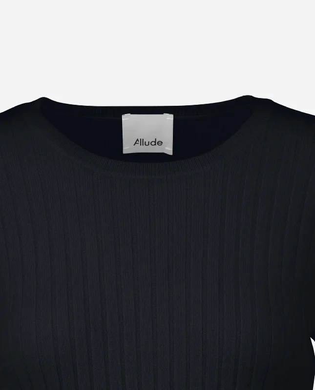 Rundhals Pullover aus Cashmere in Navy