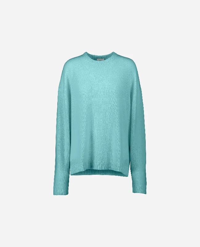 Rundhals Pullover aus Cashmere in Blau