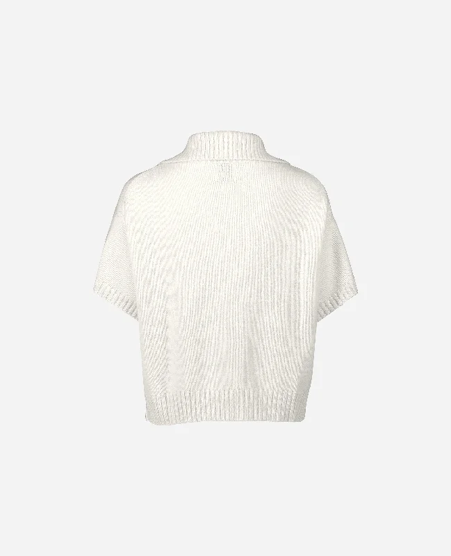 Polo Pullover aus Cashmere in Weiß