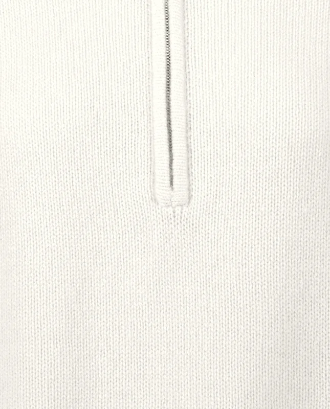 Polo Pullover aus Cashmere in Weiß