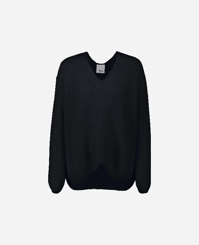 V-Pullover aus Cashmere in Navy