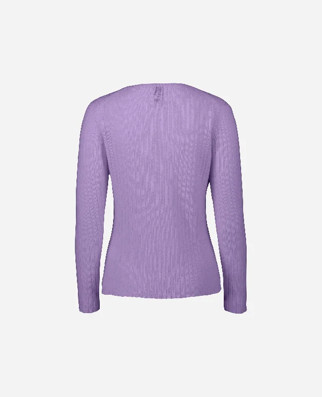 Rundhals Pullover aus Cashmere in Lila