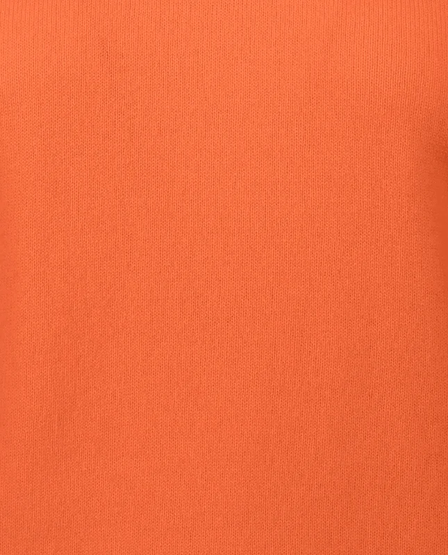 Rundhals Pullover aus Cashmere-Mischung in Orange