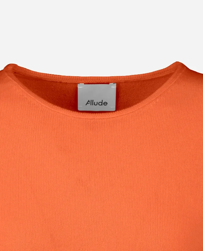 Rundhals Pullover aus Cashmere-Mischung in Orange