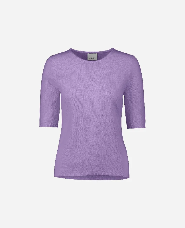 Rundhals Pullover aus Cashmere-Mischung in Lila