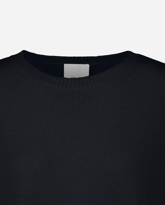 Rundhals Pullover aus Cashmere-Mischung in Navy