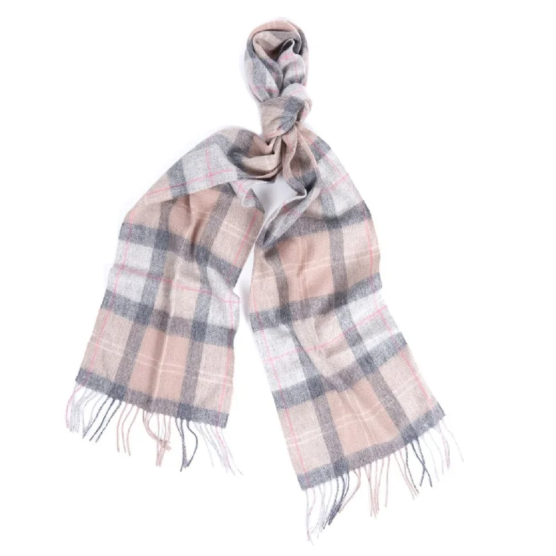 Barbour Womens Tartan Scarf Soft Pink / Grey Tartan