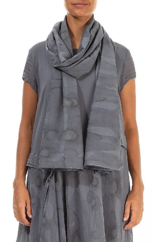 Camomile Storm Grey Silk Cotton Scarf