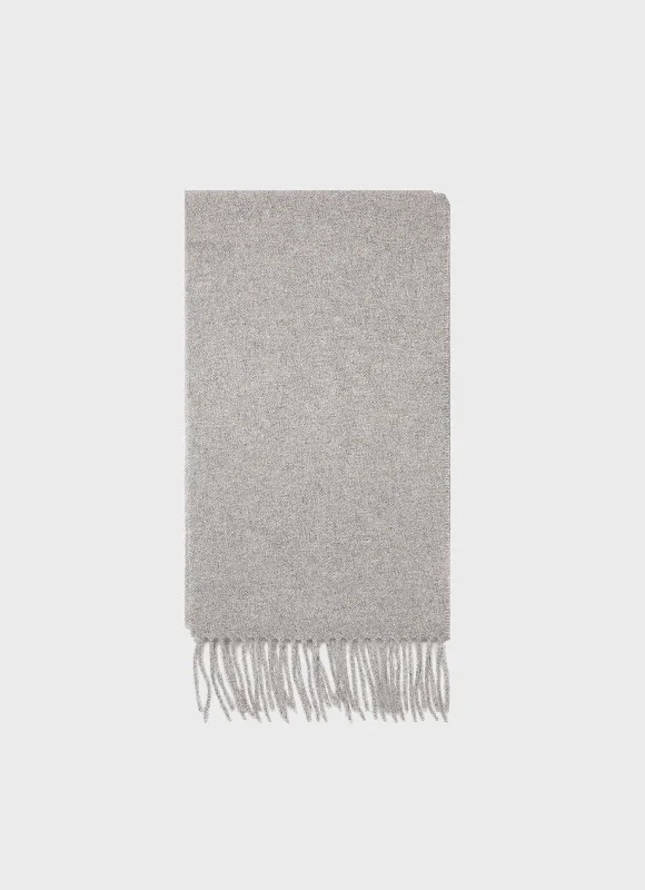 Cashmere Woven Scarf in Grey Melange