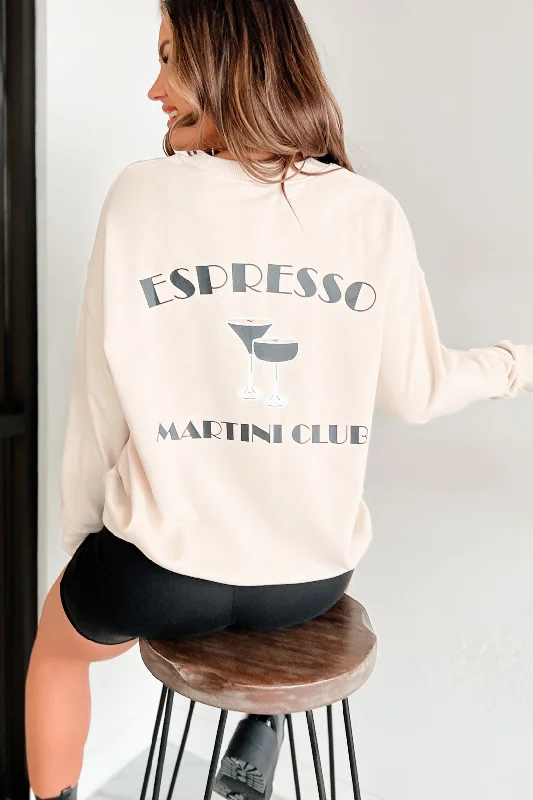 ""Espresso Martini Club"" Graphic Sweatshirt (Cream)