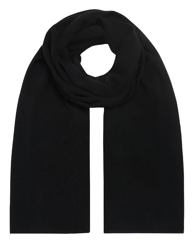 Unisex Gauzy Small Cashmere Scarf Black