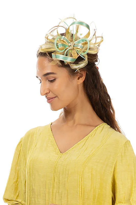 Gold Sage Fascinator