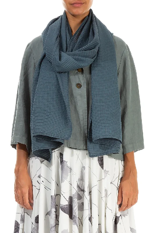 Graphite Textured Silk Cotton Scarf