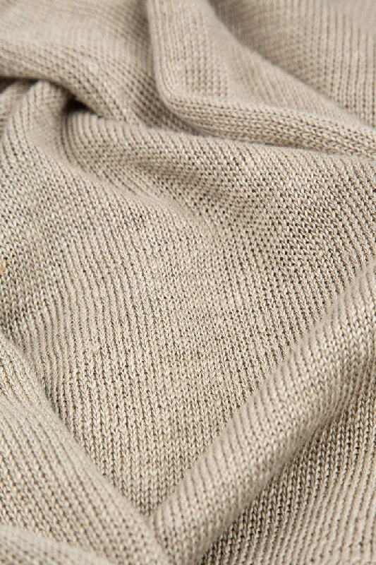 Hooded Natural Linen Cardigan