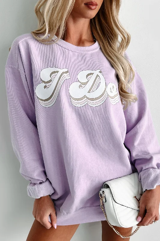 ""I Do"" Metallic Graphic Crewneck (Orchid) - Print On Demand