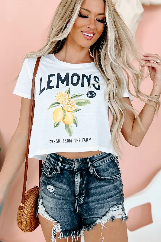 ""Lemons"" Graphic - Multiple Shirt Options (White) - Print On Demand