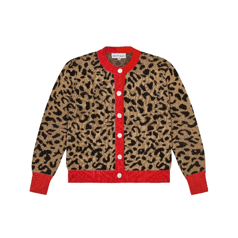 Leopard Print Cotton Cardigan