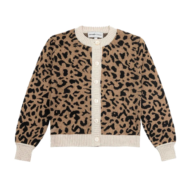 Leopard Print Cotton Cardigan