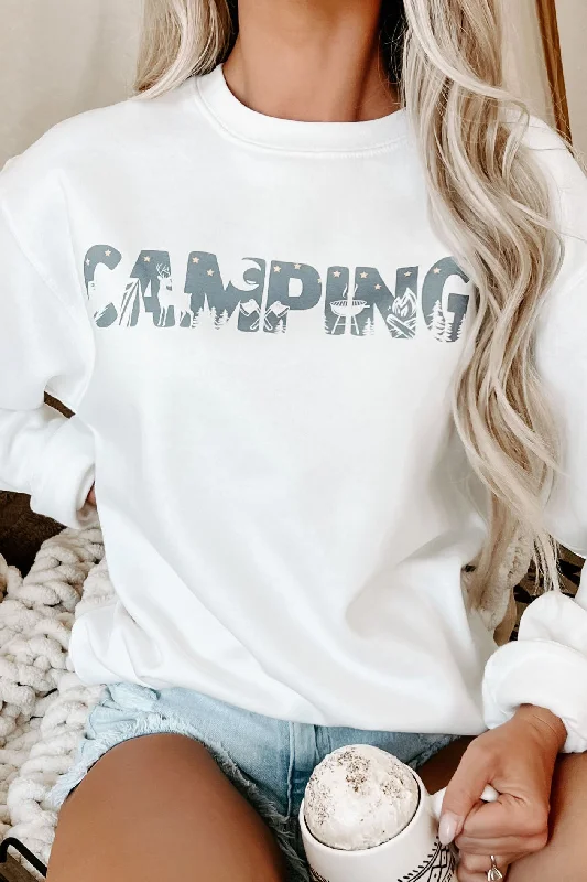 Let's Camp Graphic - Multiple Shirt Options (White/Slate) - Print On Demand