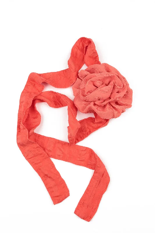 Living Coral Flower Silk Choker Necklace