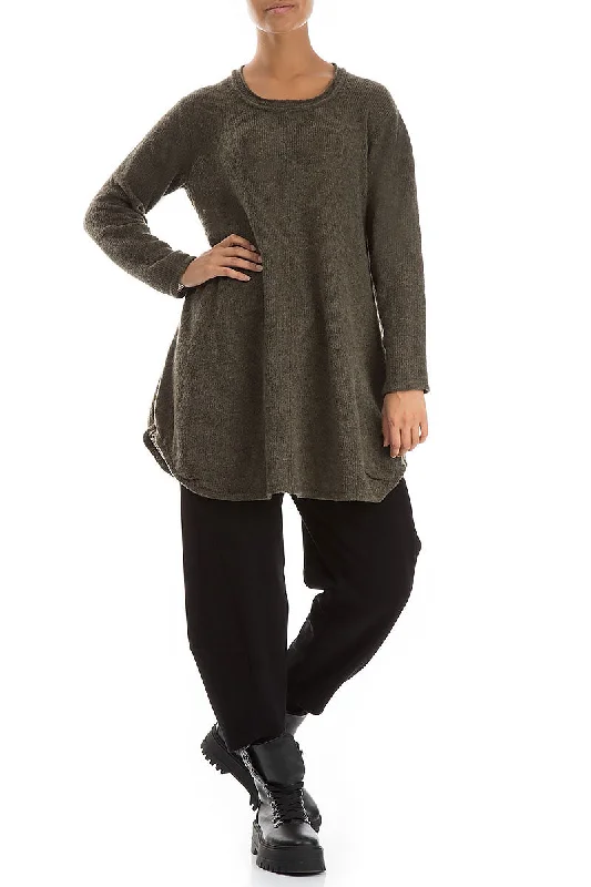 Loose Cosy Khaki Wool Sweater