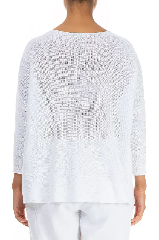 Minimalist White Linen Jumper