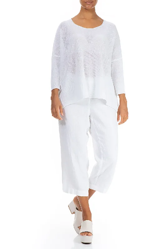 Minimalist White Linen Jumper