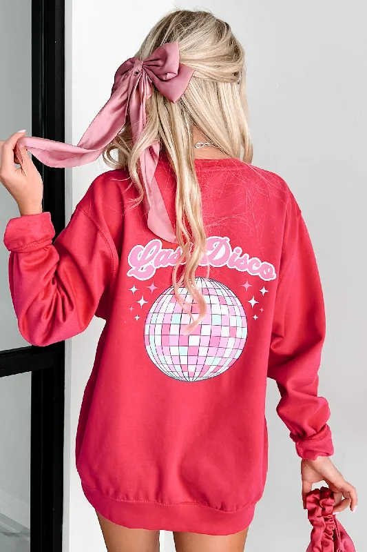 My ""Last Disco"" Double-Sided Graphic Crewneck (Hot Pink) - Print On Demand