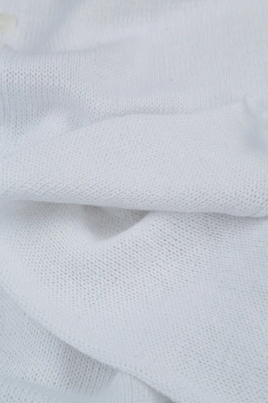 Pinhole Lines Décor White Linen Jumper