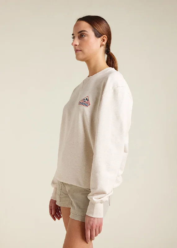 Sweat à col rond unisexe en coton bio Pyrenex Phase Oat meal heather