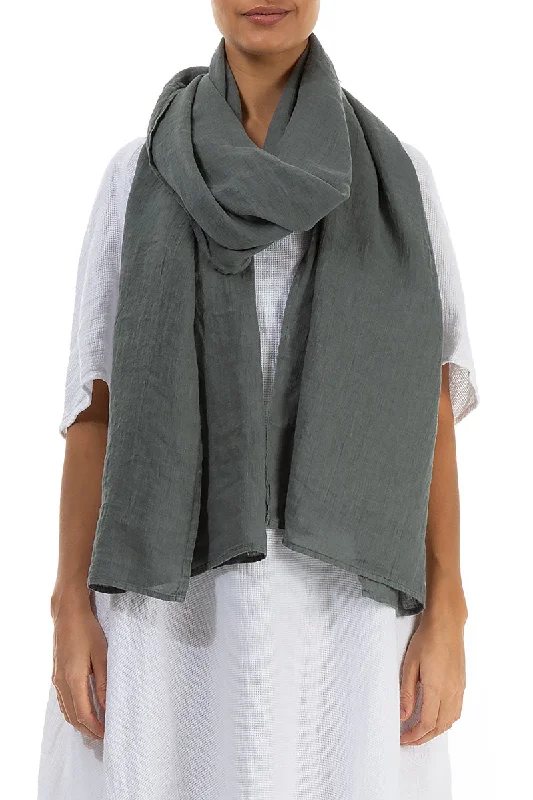 Sage Soft Gauze Linen Scarf