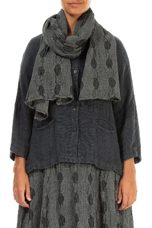 Sage Textured Bubbles Linen Scarf